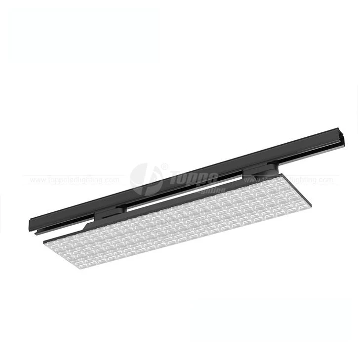 LED track panel light with track installation